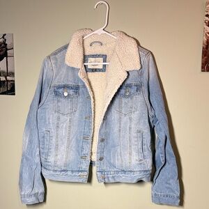 Light Blue Sherpa-Lined Denim Jacket by Blank